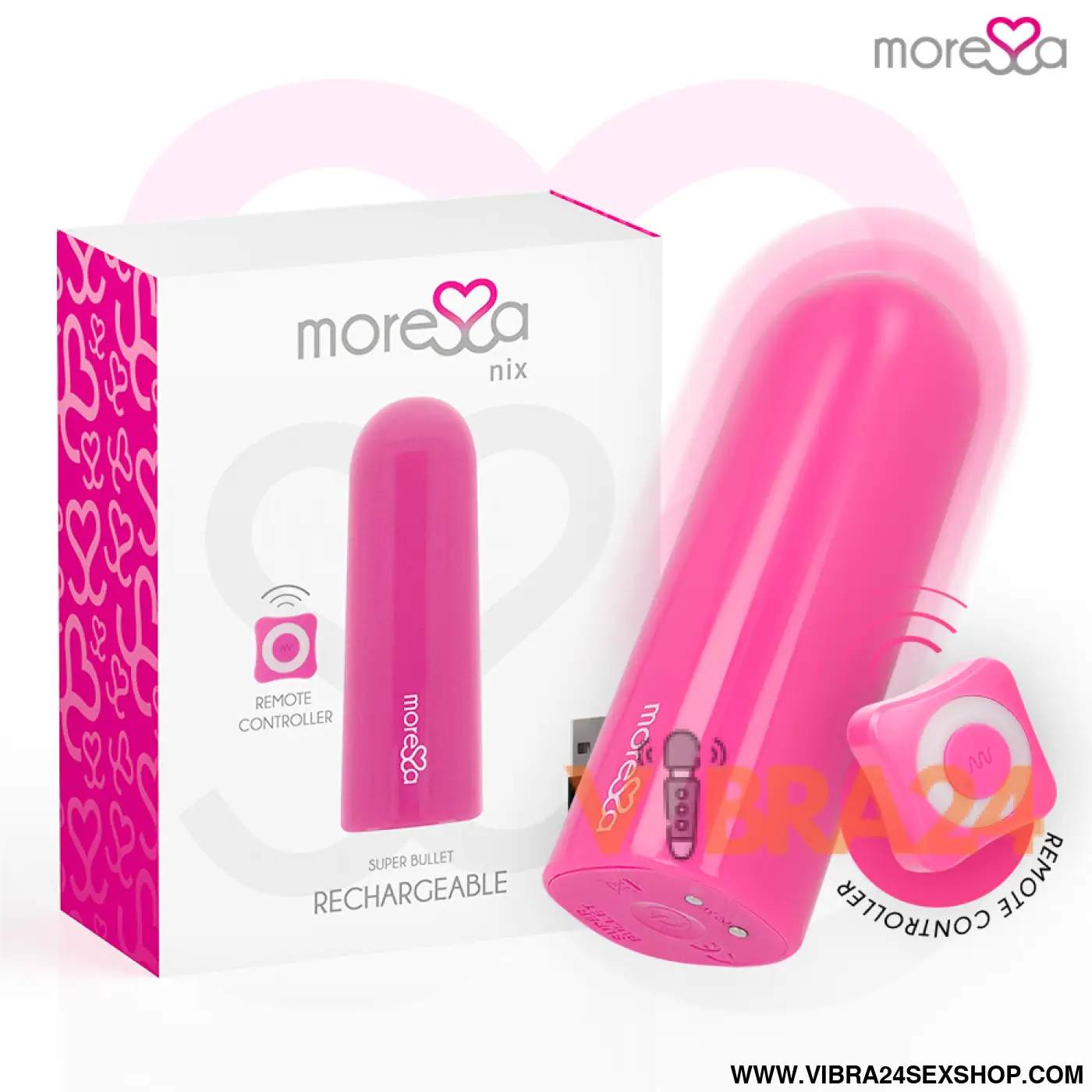 MORESSA - NIX VIBRADOR CONTROLE REMOTO ROSA