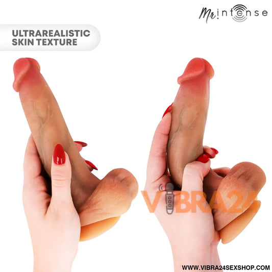 Mr Intense – Bruce M: Dildo Realista com Testículos Textura Detalhada e Ventosa