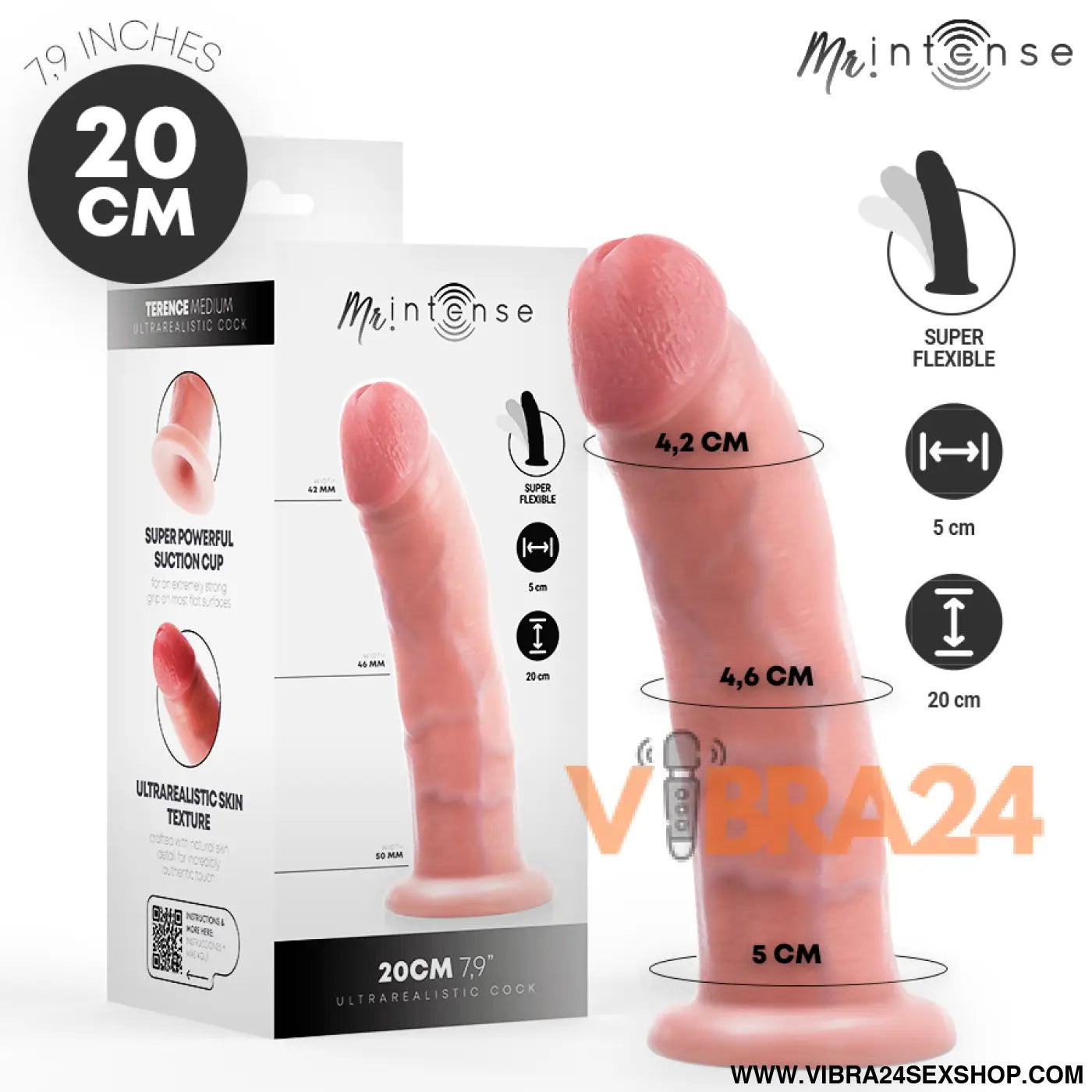 MR INTENSE - MÉDIO TERENCE DILDO 20 CM -Ø- 5