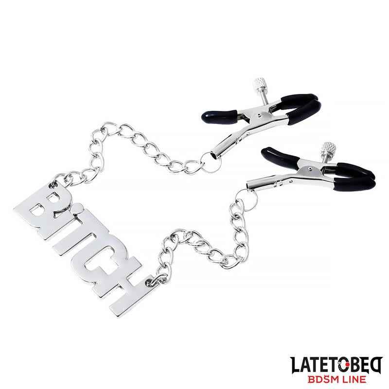 Nipple clamps with Chain - Bitch