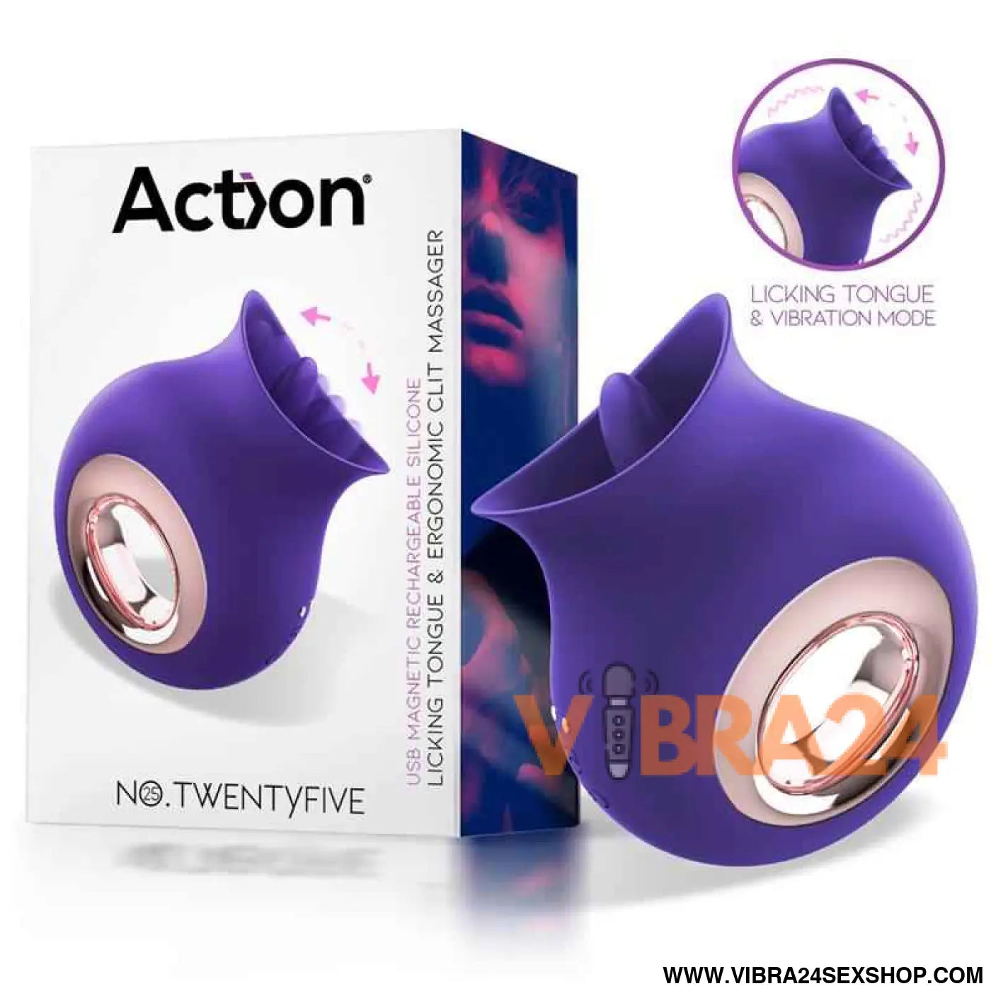 No. TwentyFive Licking Tongue and Vibrator Clitoris Massager