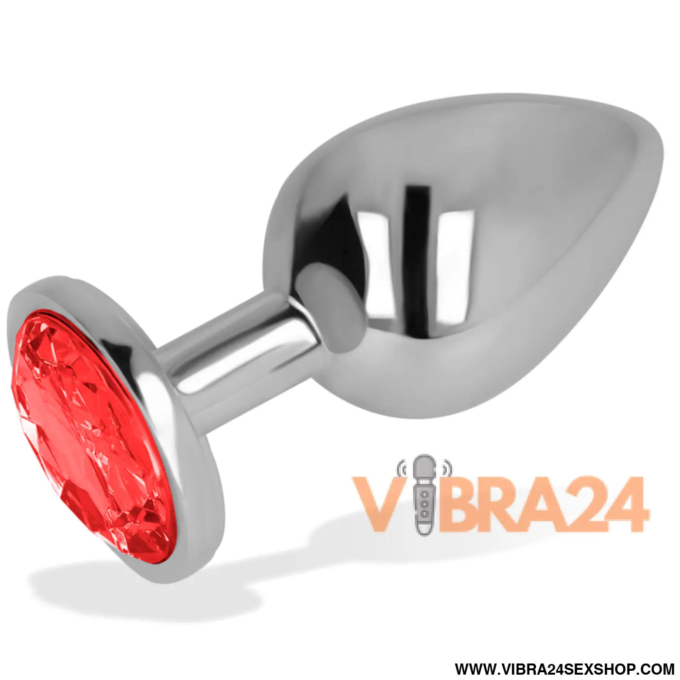 OHMAMA - PLUG ANAL COM CRISTAL VERMELHO 8 CM