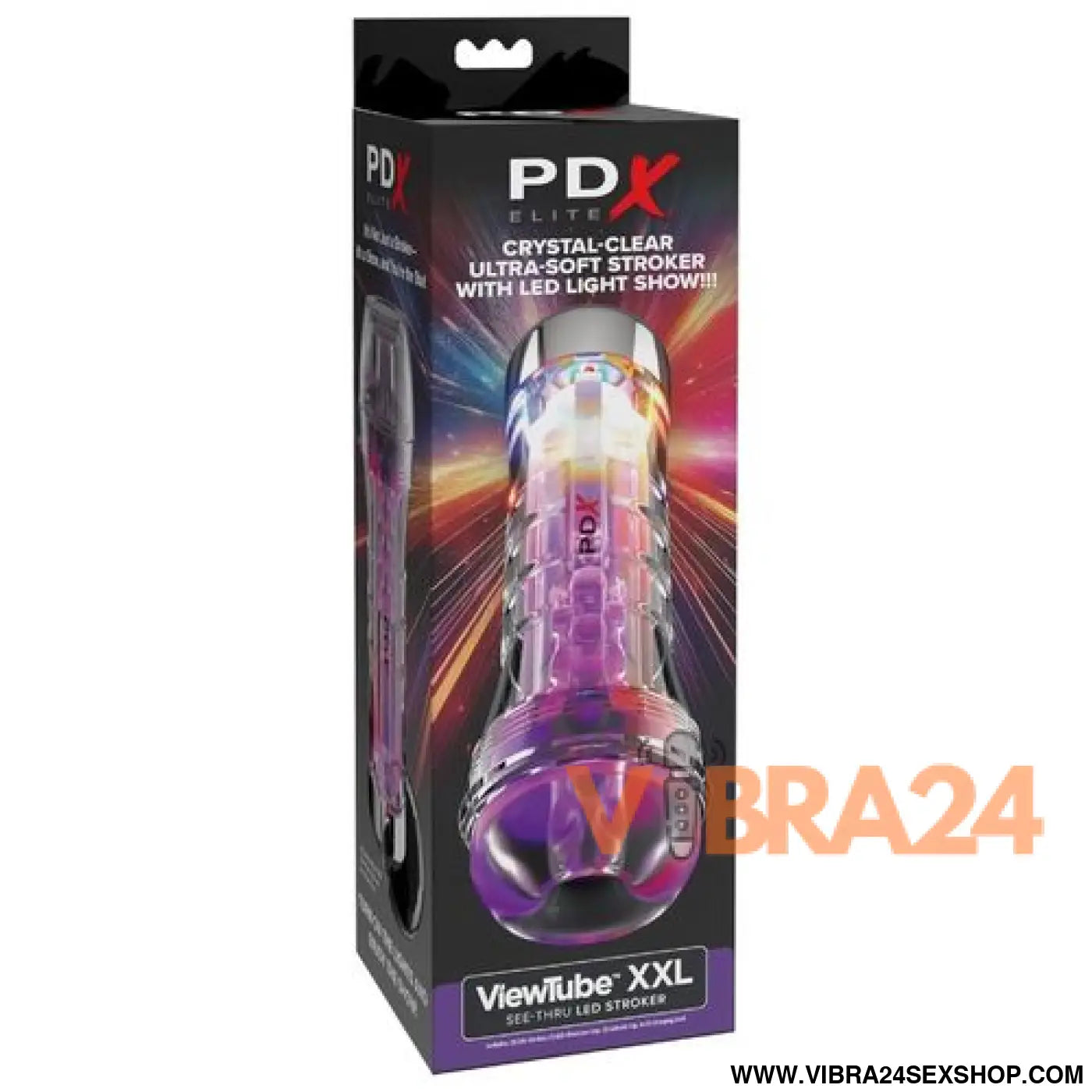 PDX ELITE - VIEWTUBE XXL LED TRANSPARENT STROKER 27,3 CM