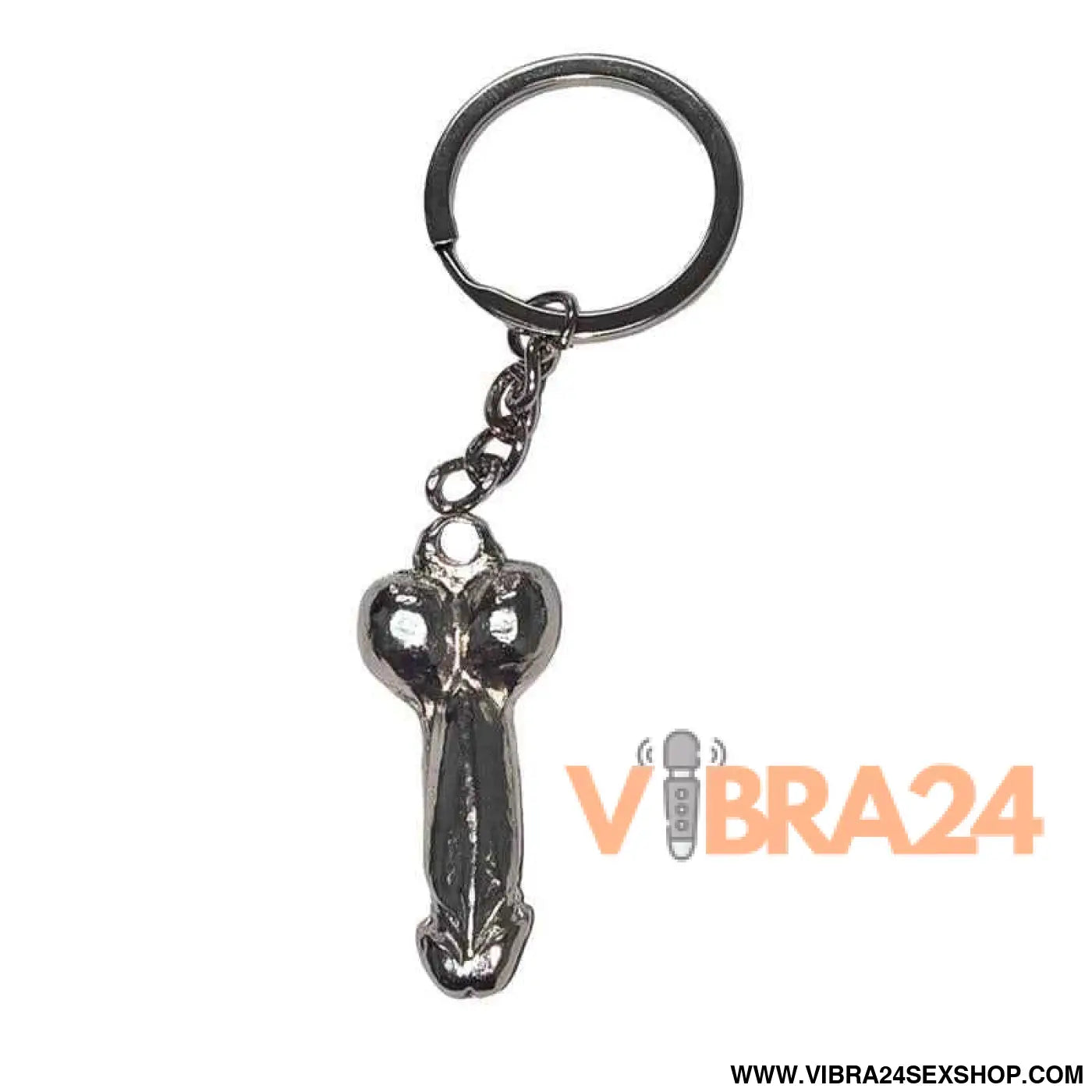penis-shaped metal keychain