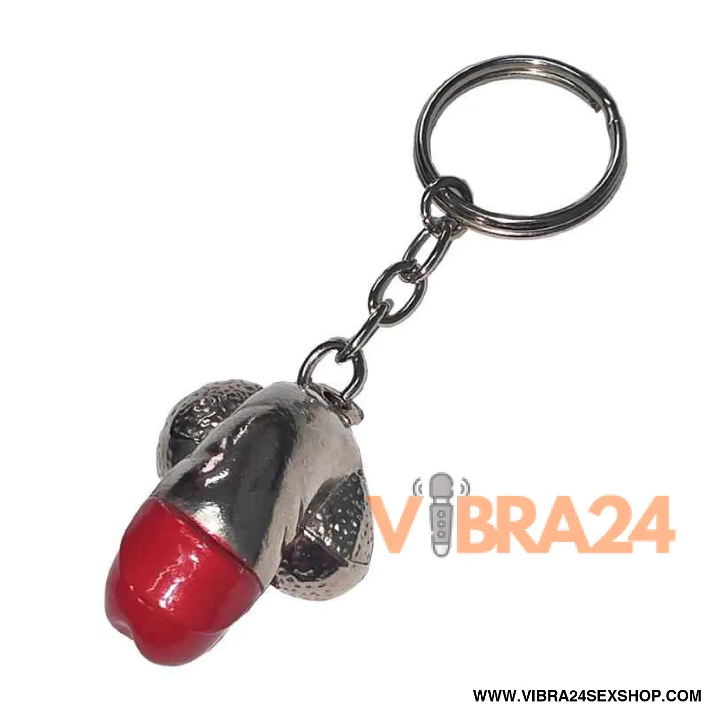 penis-shaped metal keychain
