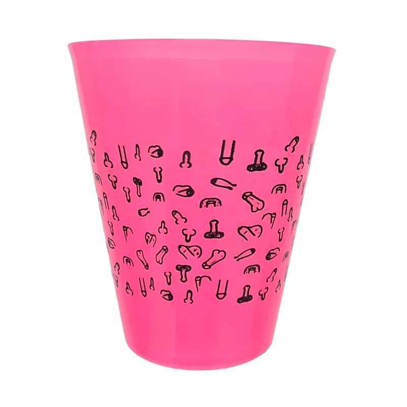 Plastic Cup with Penis Fuscia 500ml