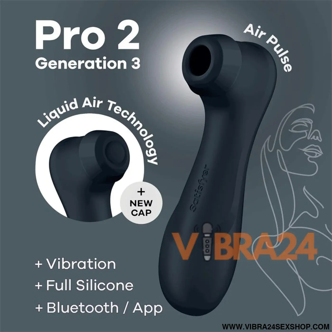 Pro 2 Gen 3 Liquid Air Technology Suction and Vibration App Connect Black