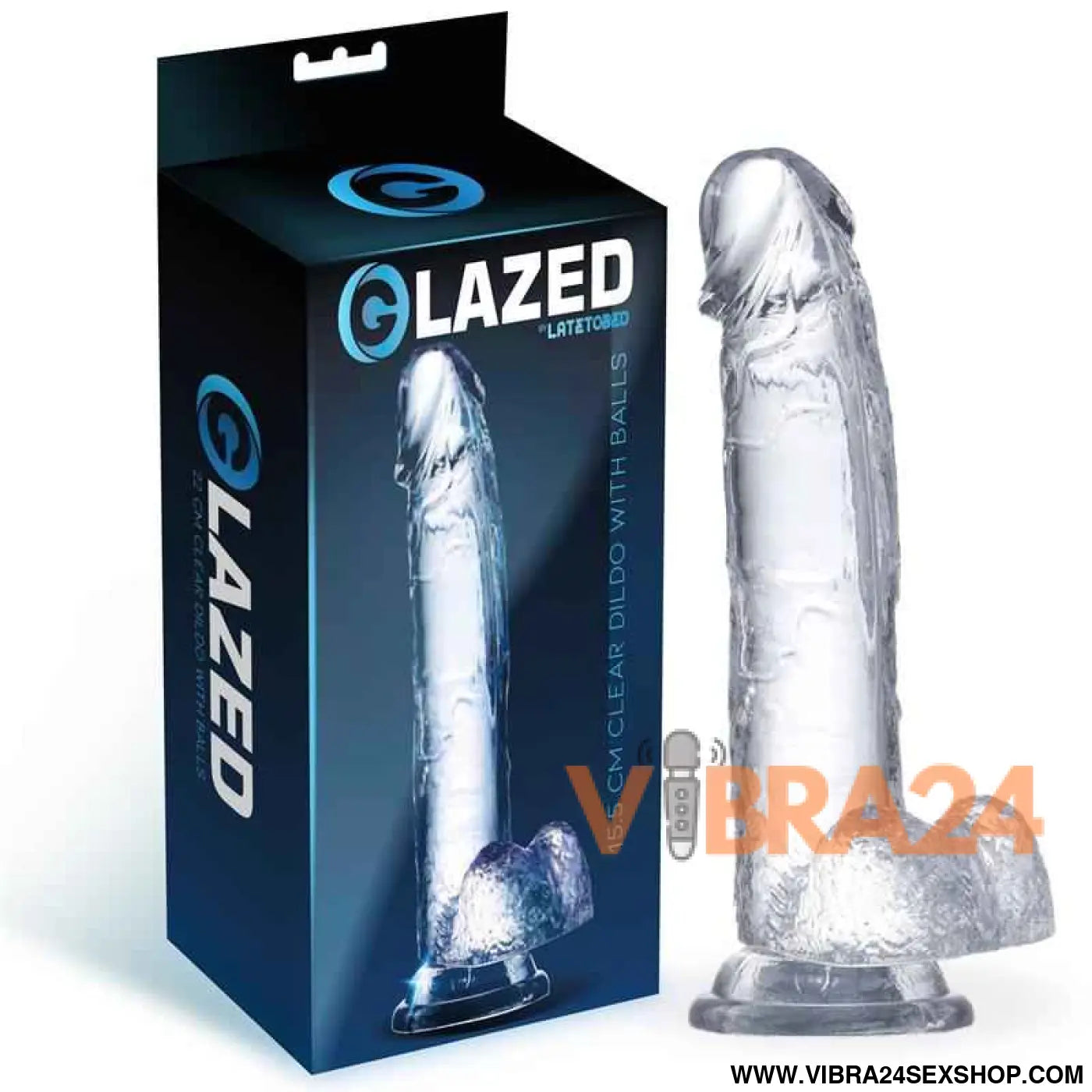 Realistic Dildo with Testicles Crystal Material 15,5 cm
