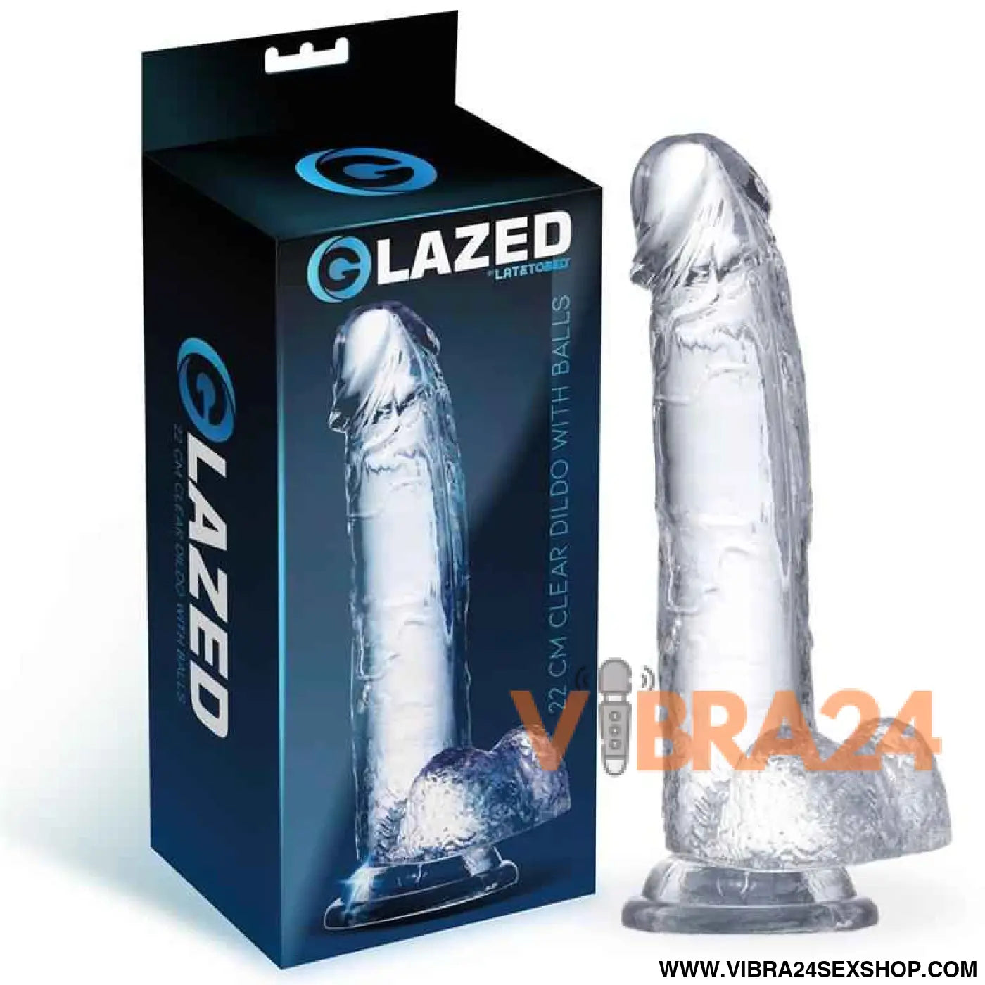 Realistic Dildo with Testicles Crystal Material 22 cm