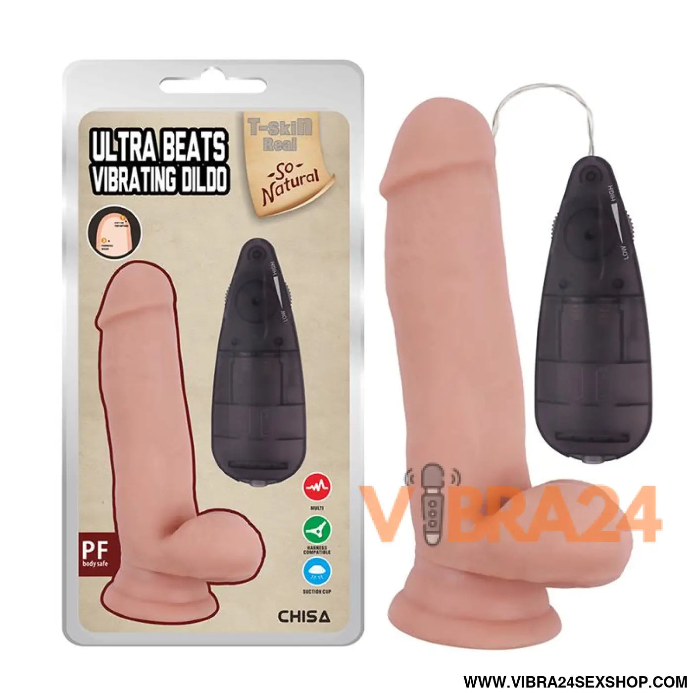 Realistic Vibrating Dildo Ultra Beats 6.8