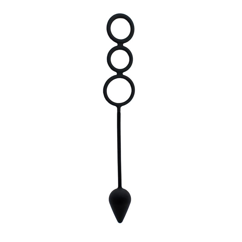 Anal Plug with Penis Rings Silicone
