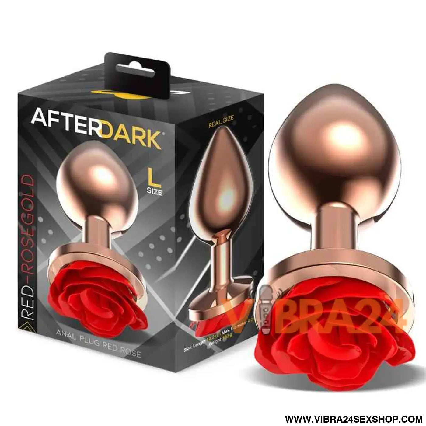 Rose Gold Anal Plugh with Red Base size L