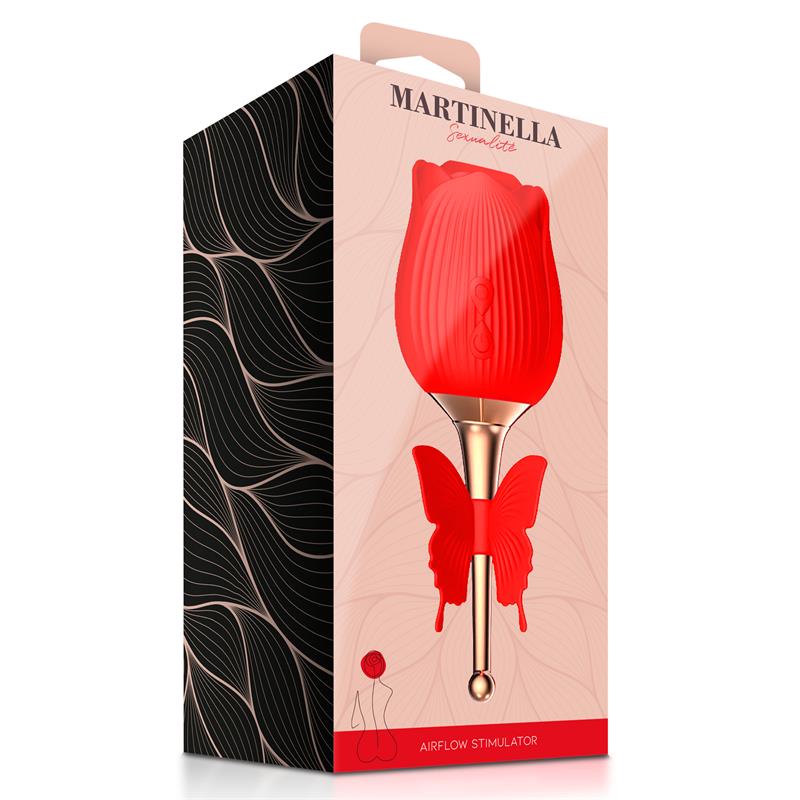 Martinella – Rose: Estimulador 2 em 1 com Sucção, Vibração e Borboleta Móvel para Prazer Versátil