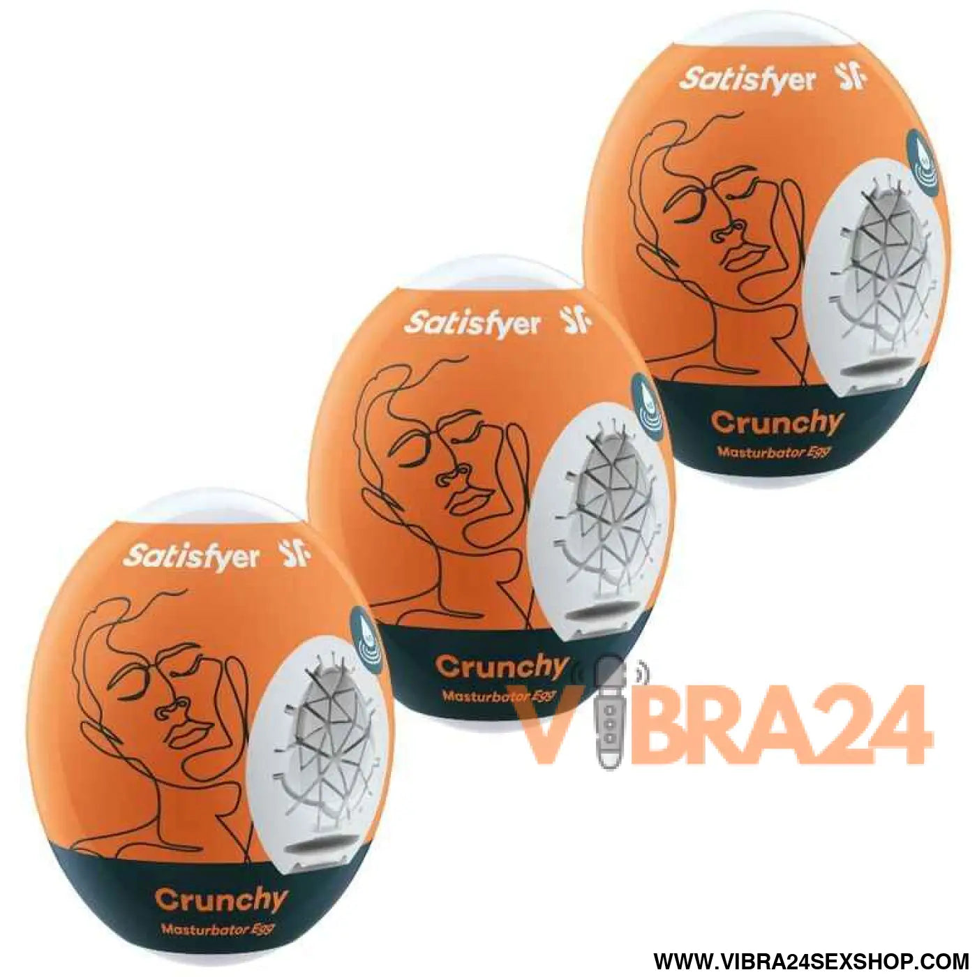 SATISFYER - 3 OVOS MASTURBADOR CRUNCHY