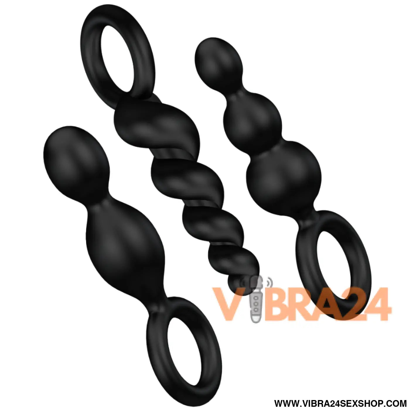Satisfyer Plugs Anais 3 PCS Preto - Prazer Intenso com Conjunto Exclusivo de Plugs Anais Satisfyer - VIBRA24 SEXSHOP