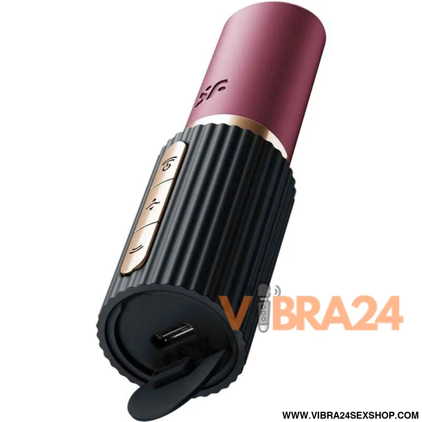 SATISFYER - PRO 2 KISS WAVE ESTIMULADOR DE CLITÓRIS GARNET / PRETO - VIBRA24 SEXSHOP
