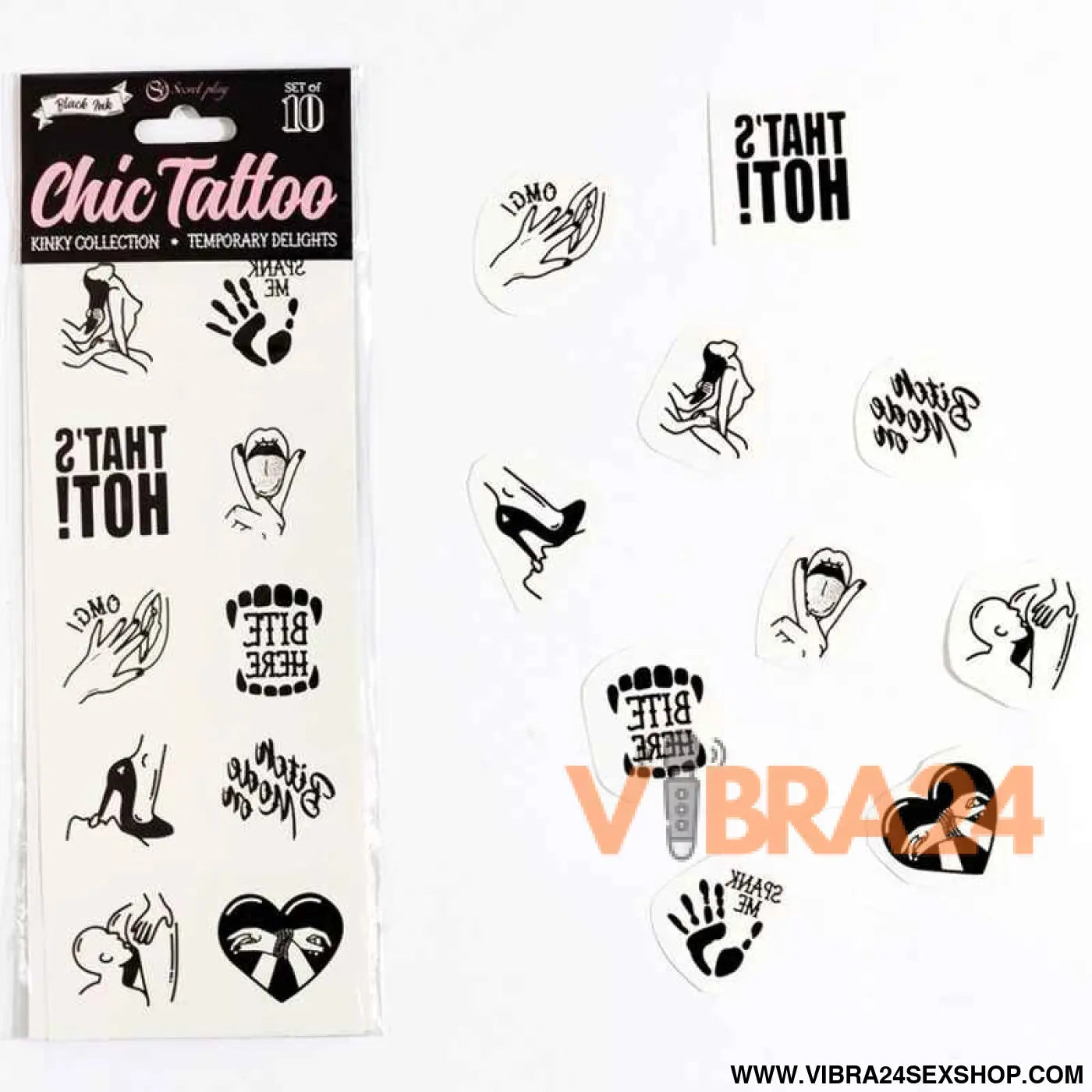 SECRET PLAY - CONJUNTO DE 10 TATUAGENS TEMPORRIAS COLEO KINKY