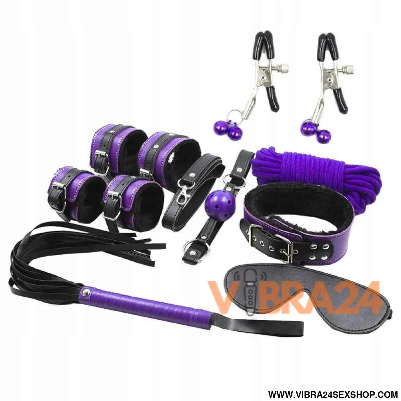 SECRETPLAY - BDSM SET 8PCS PURBLE / BLACK.