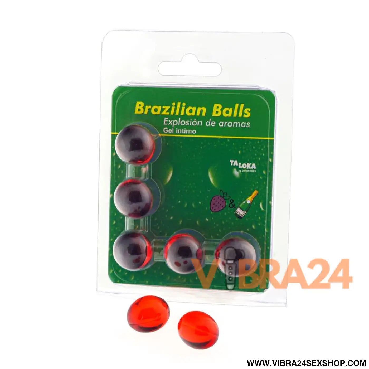 Set 5 Brazilian Balls Strawberry and Champagne Flavor
