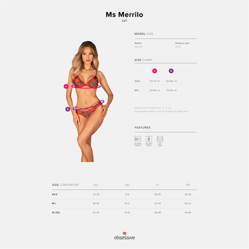 Conjunto Lingerie OBSESSIVE de 2 peças Sra. Merrillo