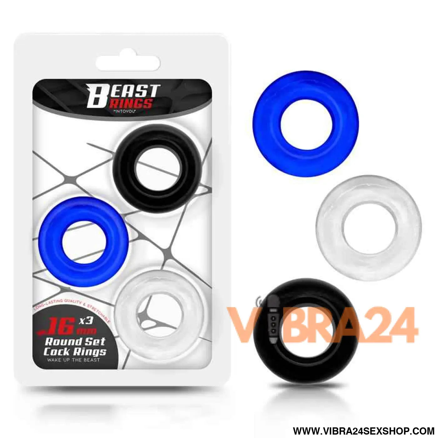 Set of 3 Penis Ring Colors 1.6 cm