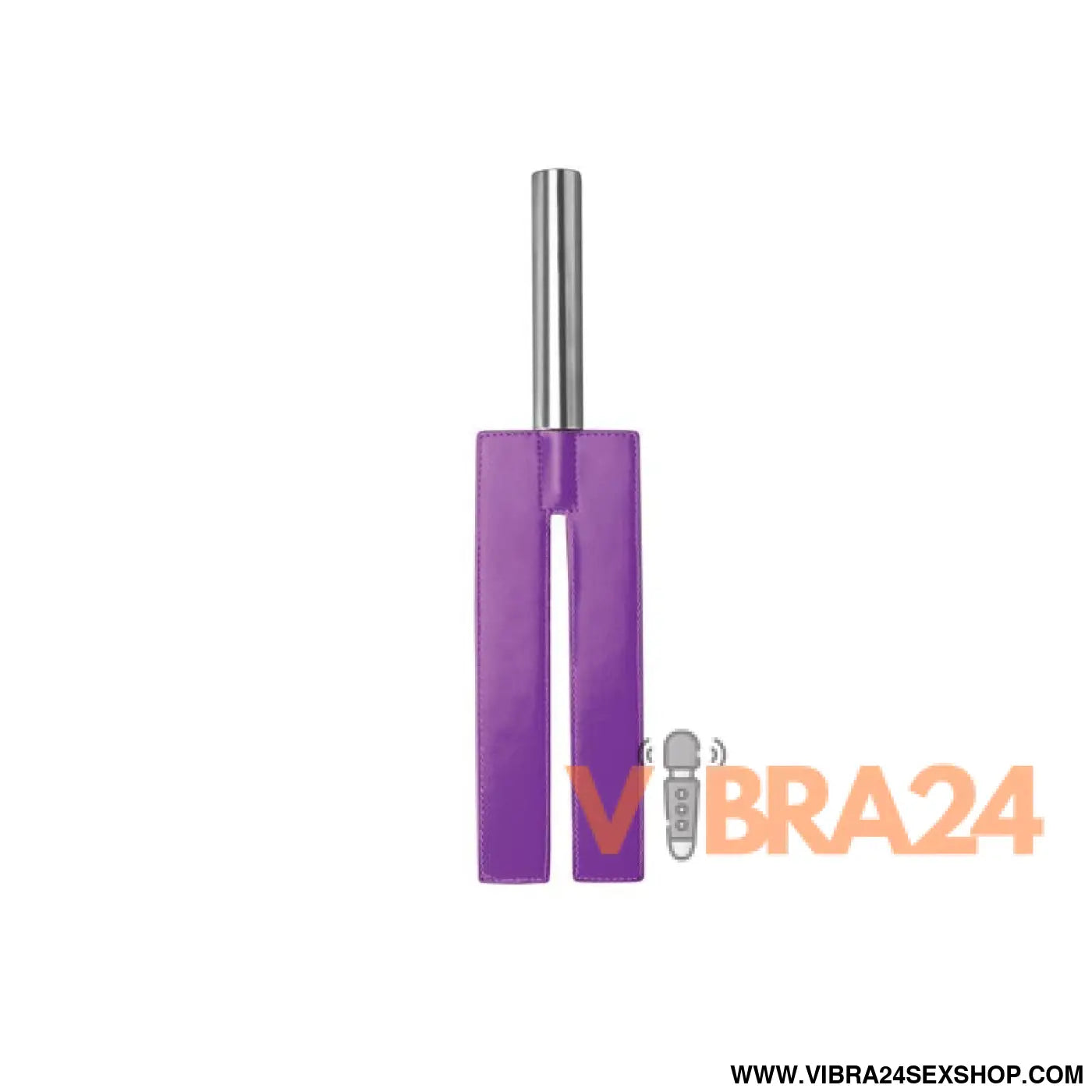Shots Ouch! Whips and Paddles Leather Slit Paddle Purple