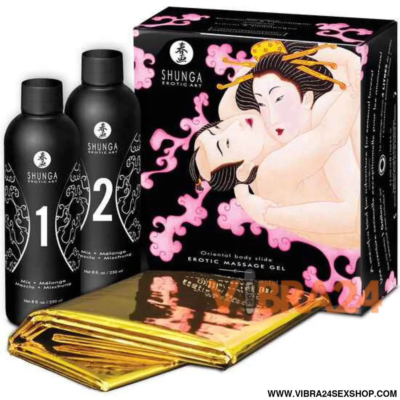 SHUNGA - GEL DE MASSAGEM ERÓTICA CORPO A ORIENTAL MORANGOS E CAVA