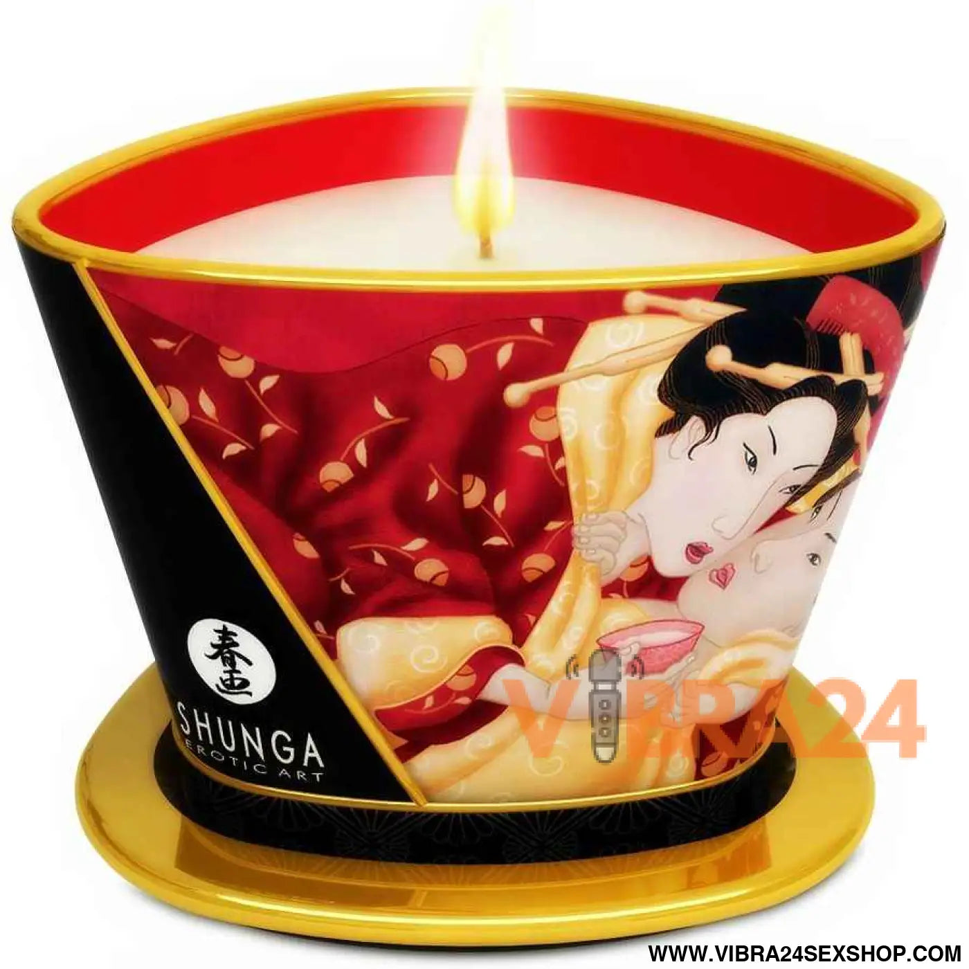 SHUNGA - MINI CARESS POR CANDELIGHT MORANGOS E VELA DE MASSAGEM CAVA 170 ML