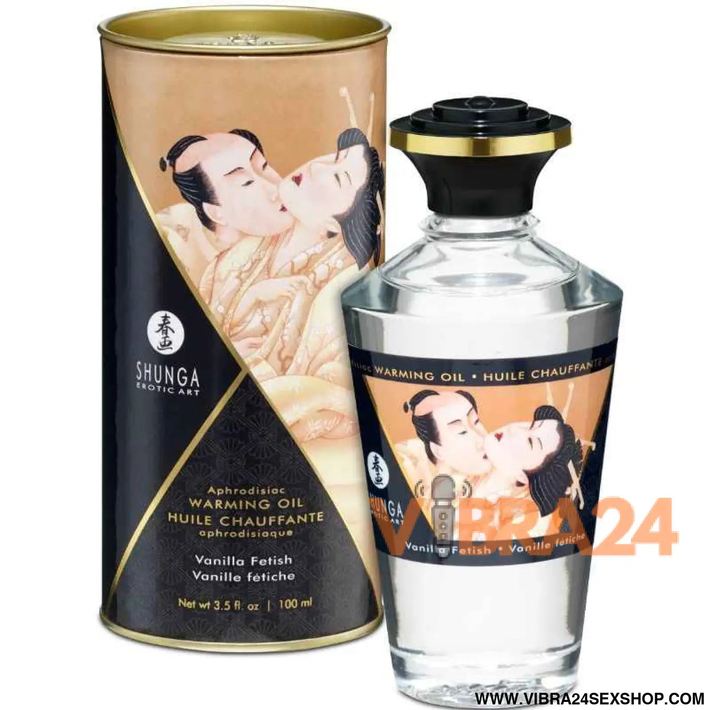 SHUNGA - ÓLEO DE MASSAGEM COM EFEITO CALOR SABOR FETISH BAUNILHA 100 ML