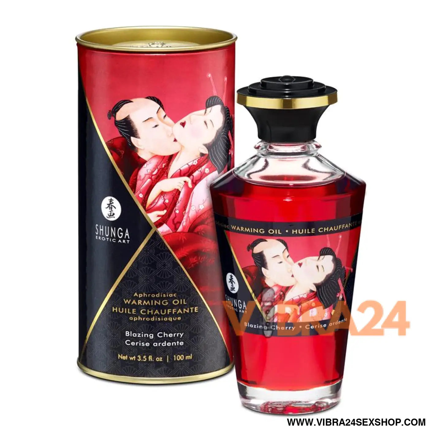 Shunga Warming Massage Oil Blazing Cherry Aroma