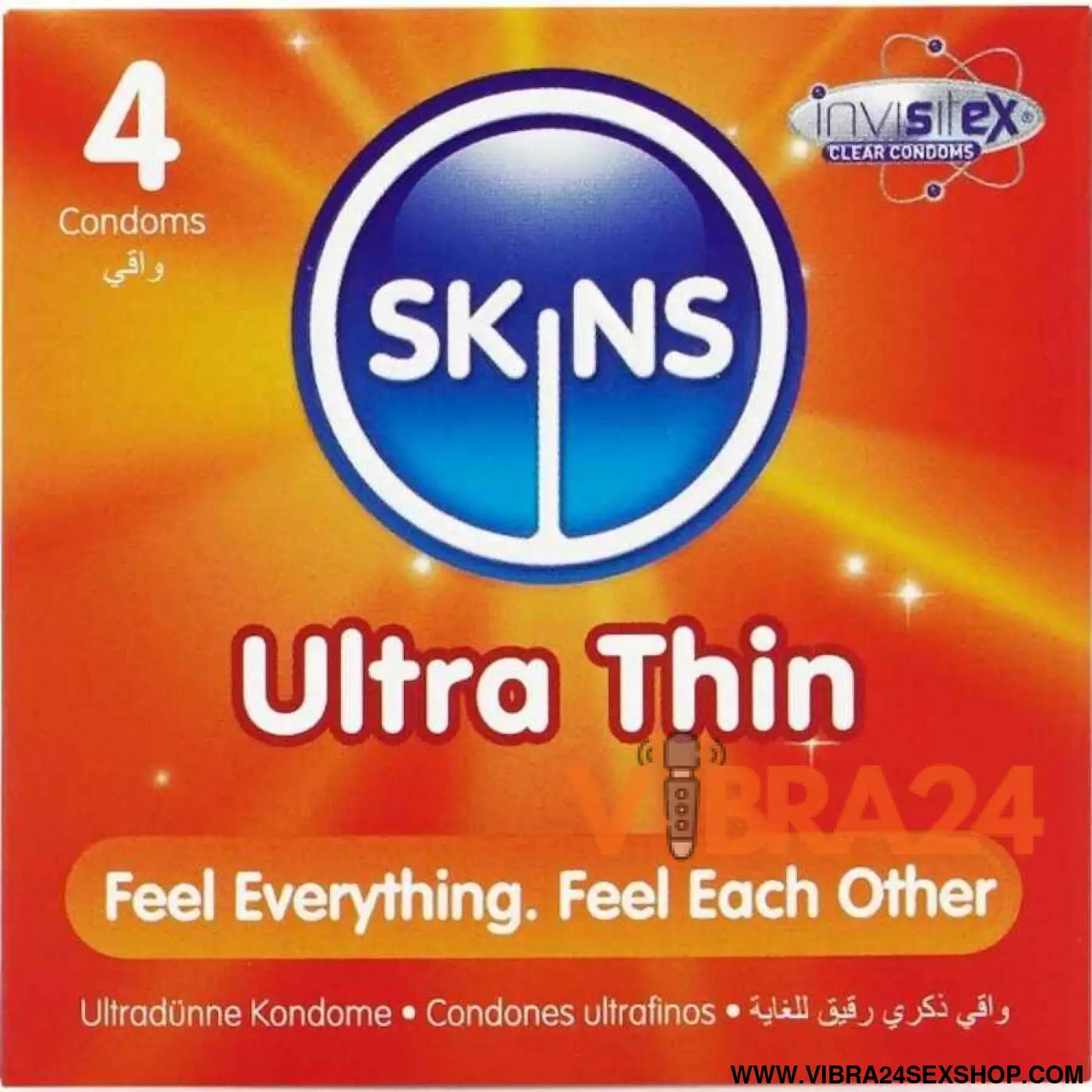 SKINS - PRESERVATIVOS ULTRA FINOS PREMIUM PACOTE COM 4