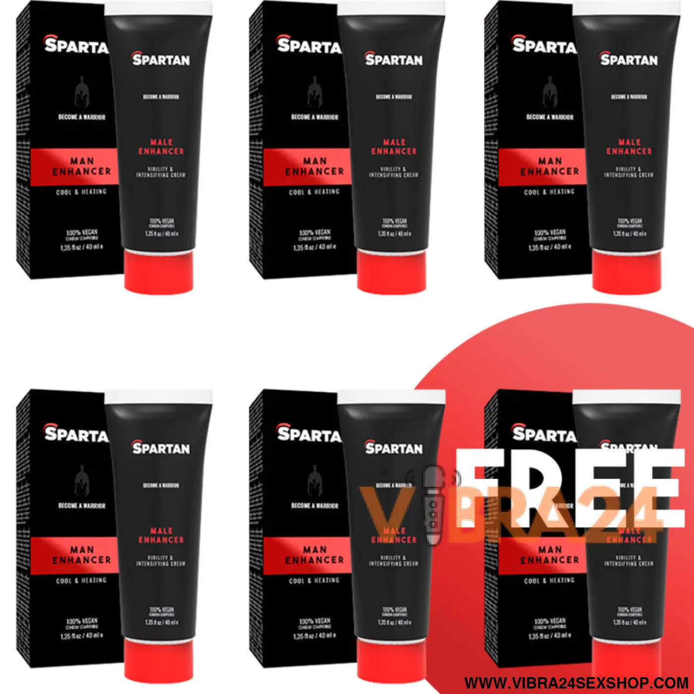 SPARTAN - GEL DE ERECÇÃO-ORGASMO-DURACION PAREJA 100% VEGANO 5 + 1 GRATIS