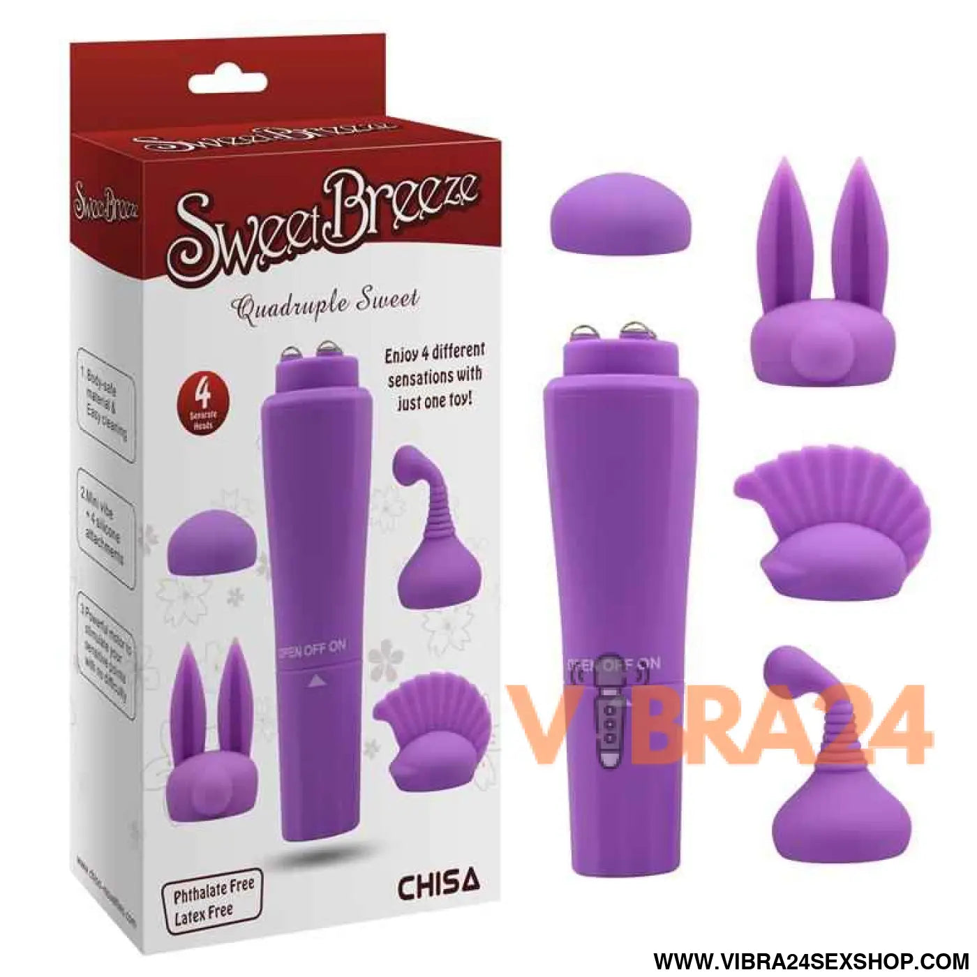 Stimulator with 4 Heads Sweet Purple