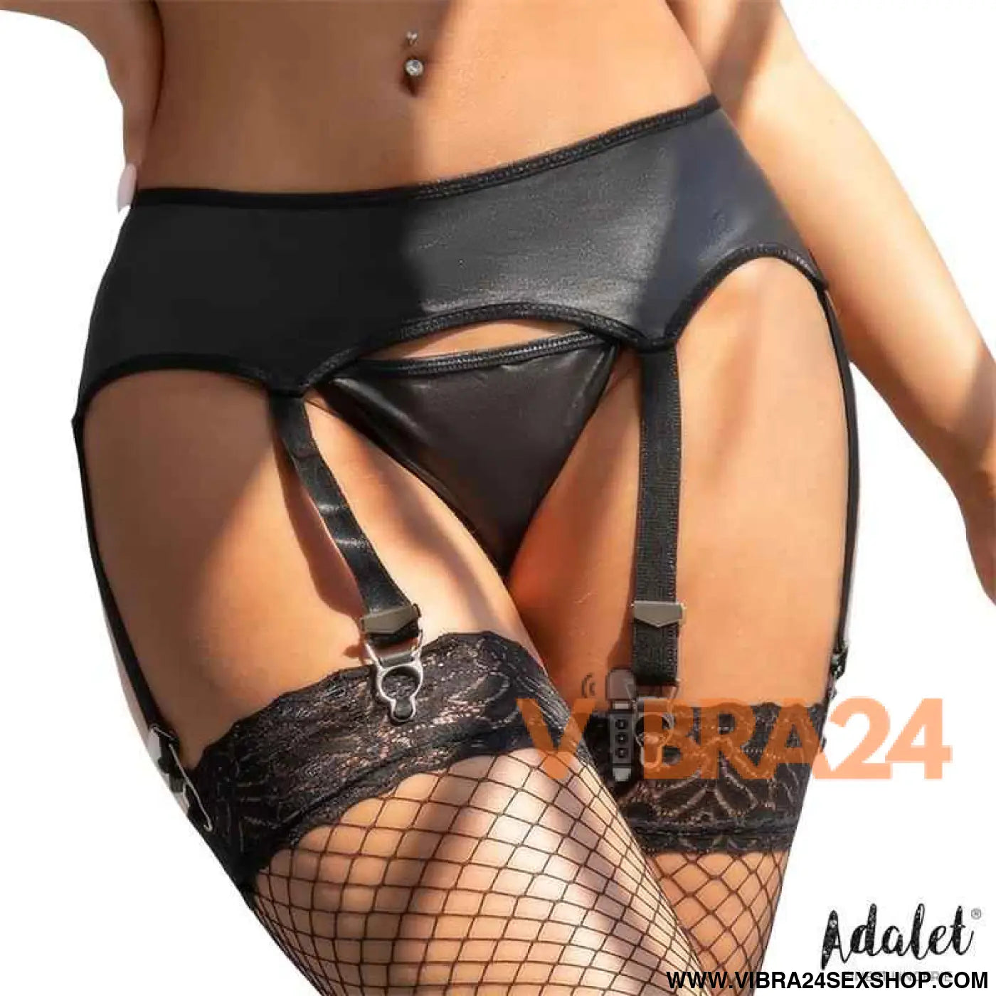 Tina 3 Strips garter and Thong Set - Size (interno):S/M