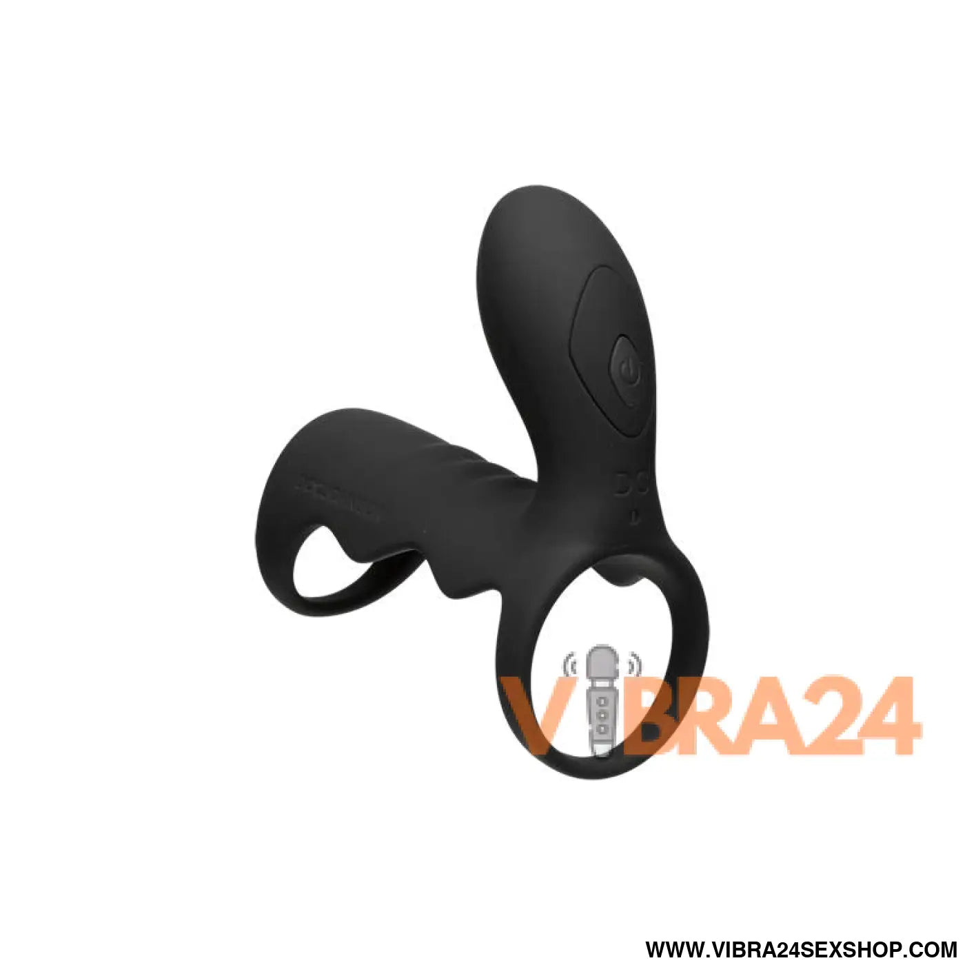 Vibrating Cock Cage with Wireless Remote Black