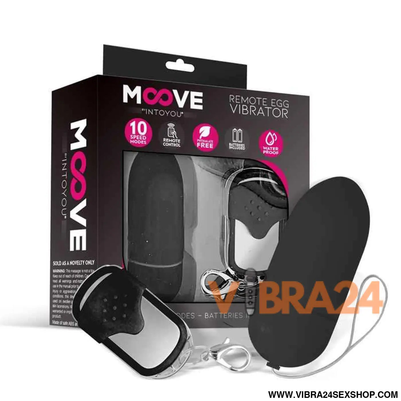 Vibrating Egg with Remote Control Black