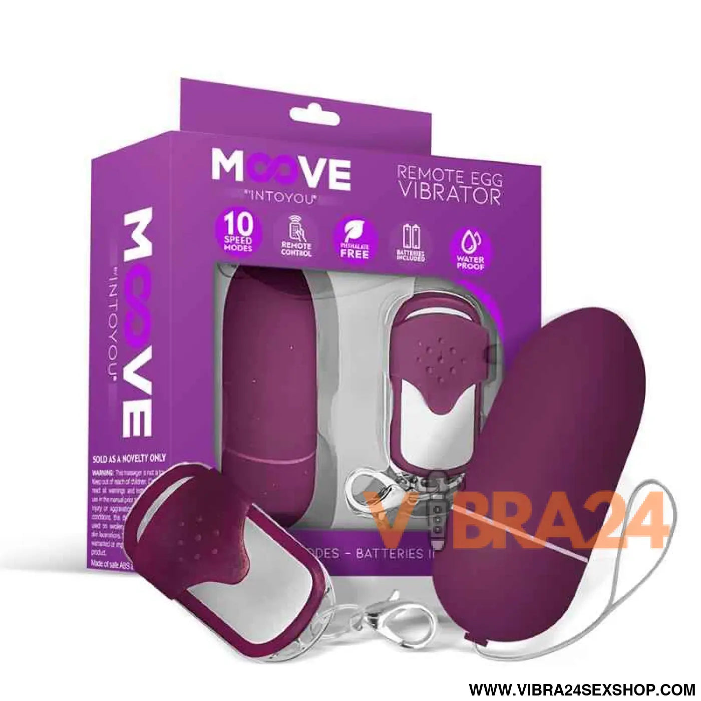 Vibrating Egg with Remote Control Dark Purple