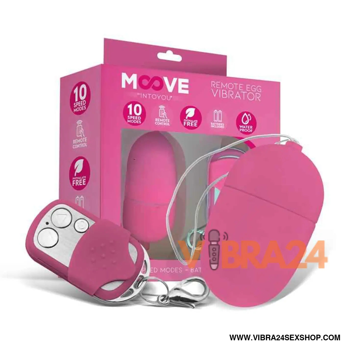Vibrating Egg with Remote Control Medium Size Pink