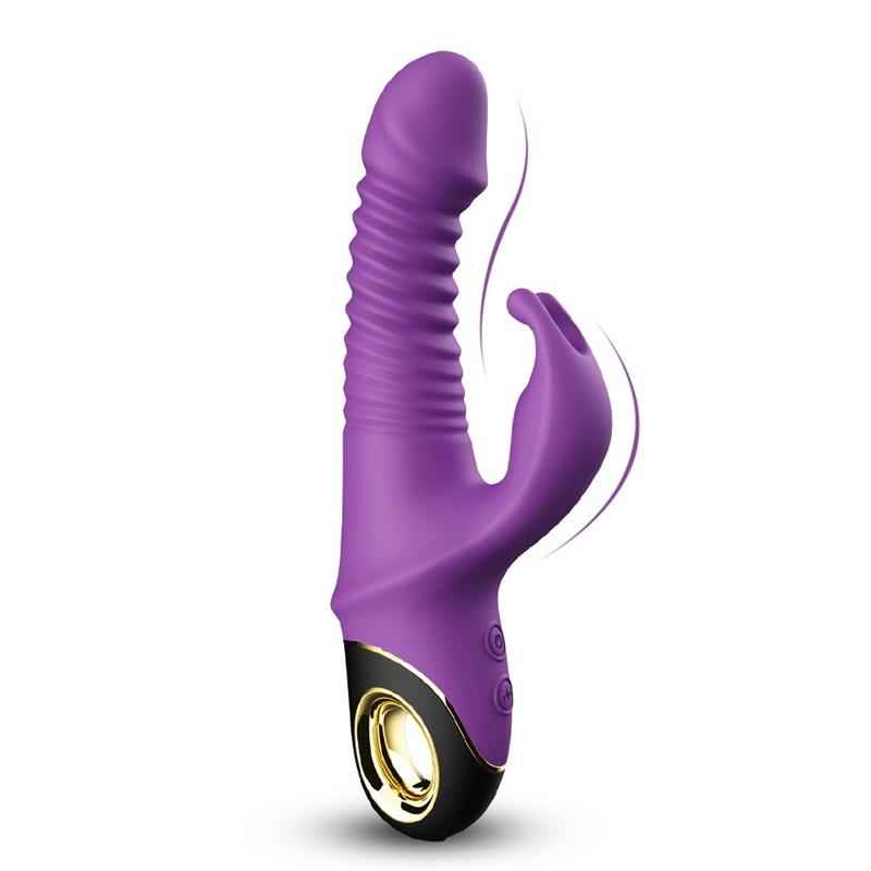 Vibrator with Thrusting and 360º Wiggling Purple