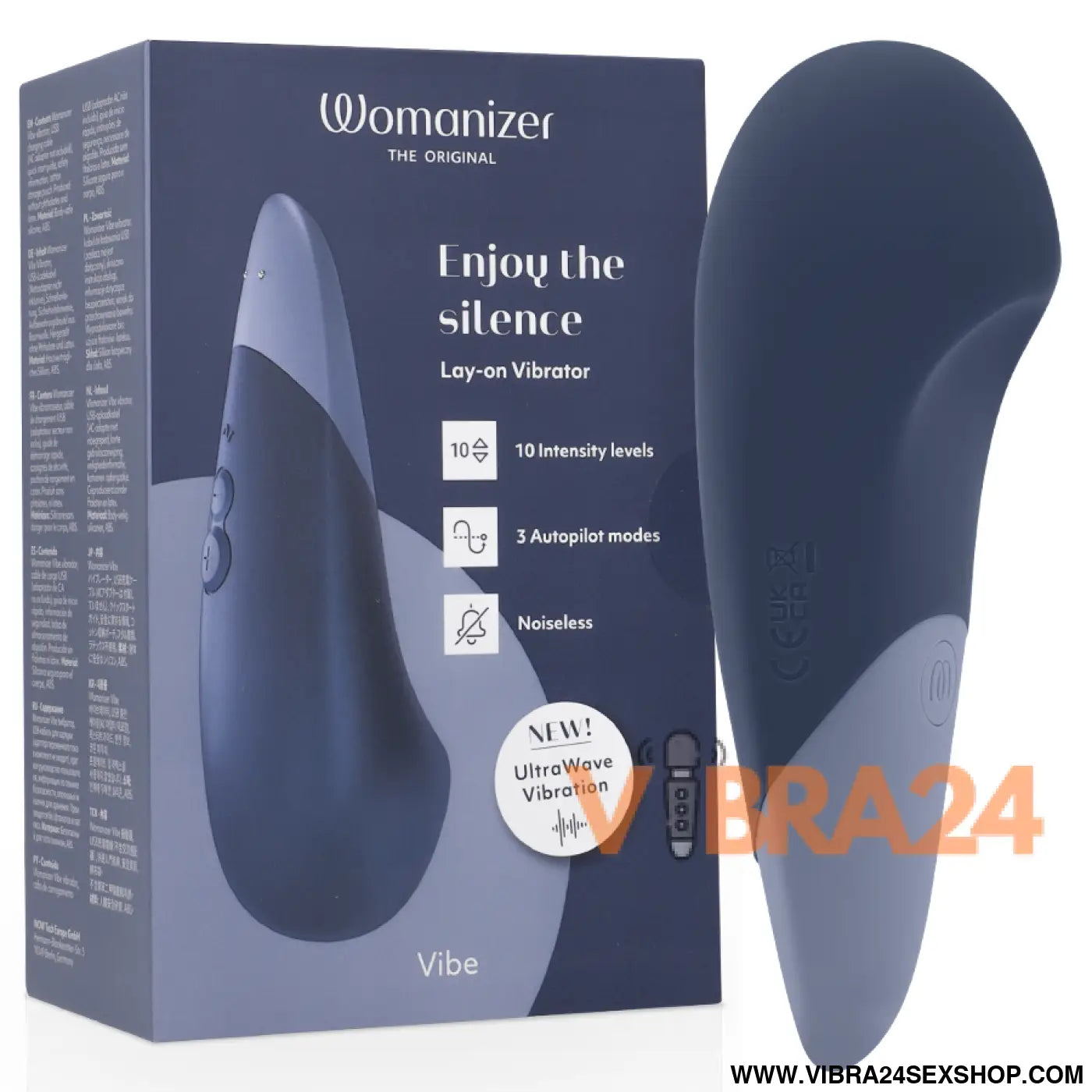 WOMANIZER - VIBE VIBRADOR SILENCIOSO DE USO À DIRETA AZUL ESCURO