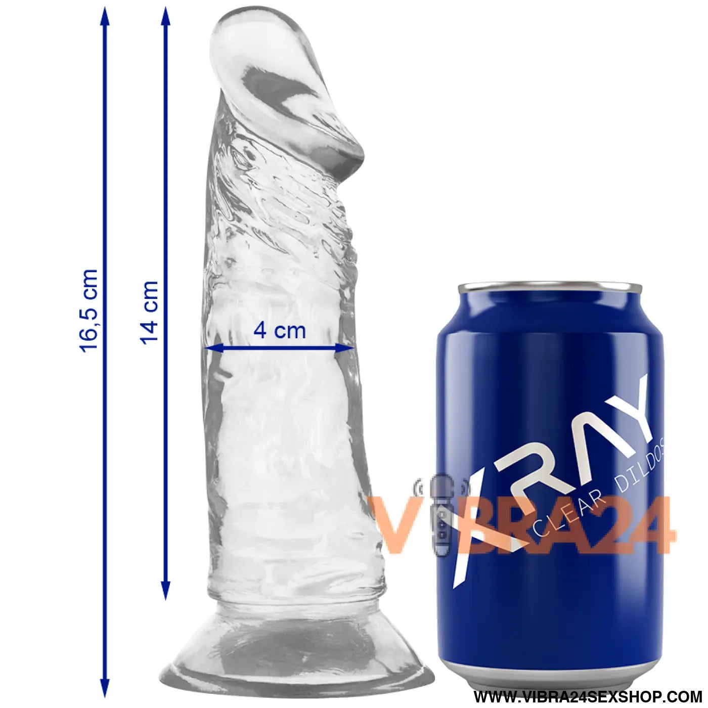 XRAY CLEAR COCK 16.5 CM X 4