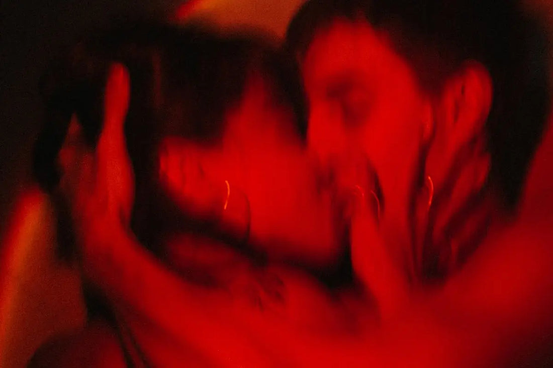 a red and black image