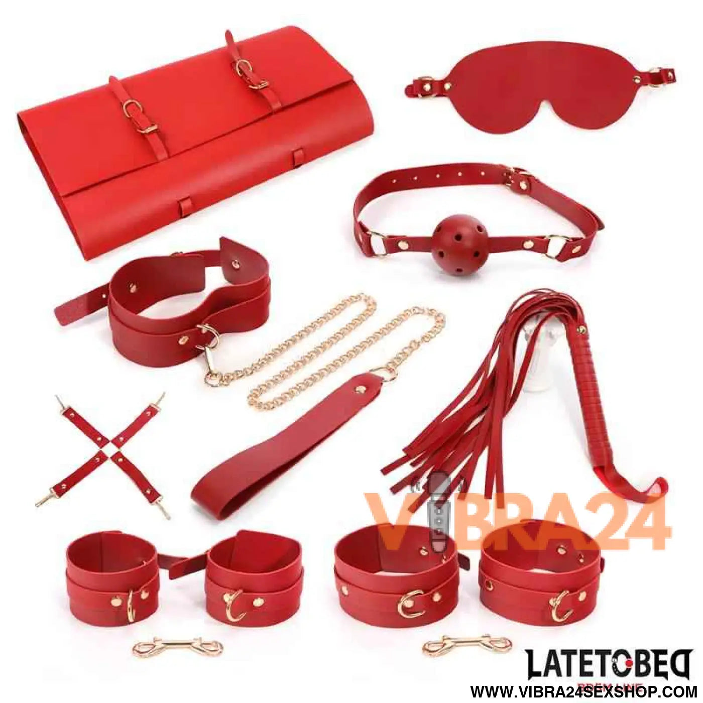 7 pcs Bondage Set with Carry bag Red