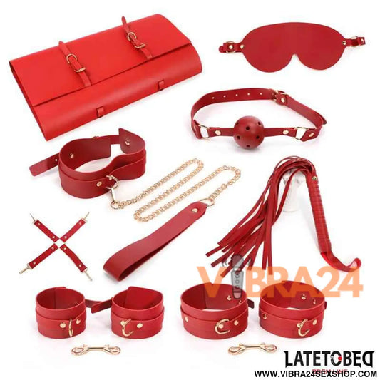 7 pcs Bondage Set with Carry bag Red