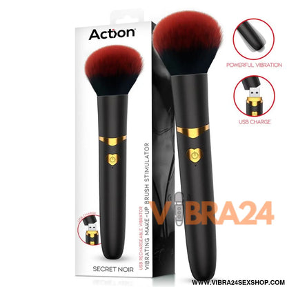 Pincel Vibratório Action Secret Vert Recarregável - Preto
