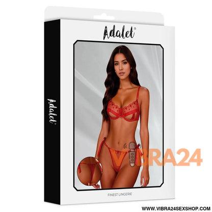 Conjunto de Lingerie Edwina em Renda Vermelha