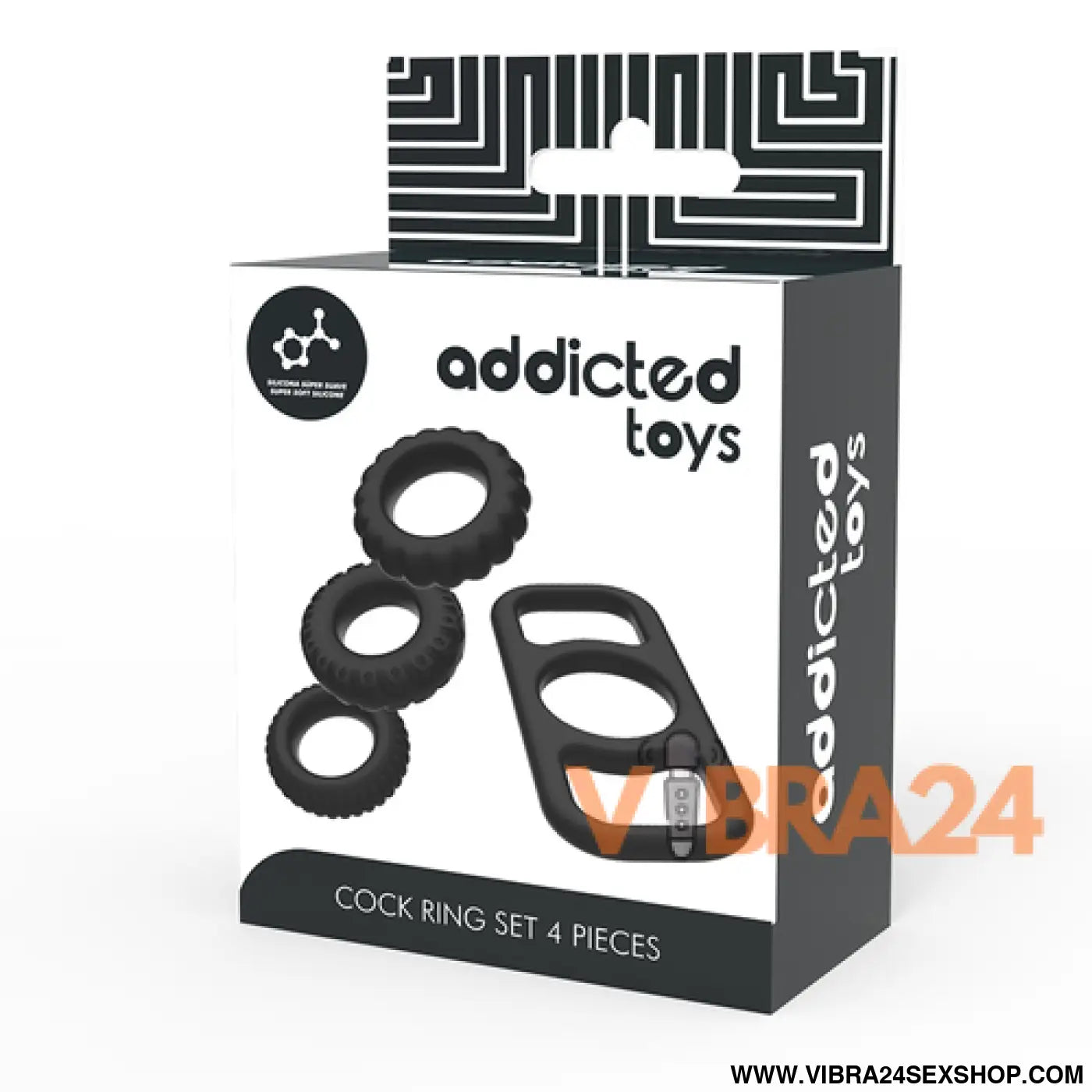 ADDICTED TOYS - Anel de Pénis Conjunto de Anéis de Galo 4 Peças - VIBRA24 SEXSHOP
