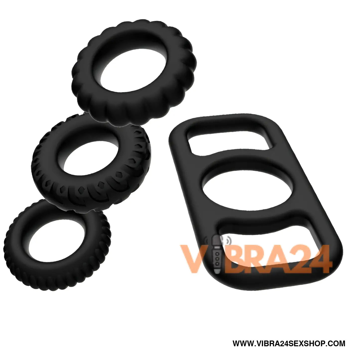 ADDICTED TOYS - Anel de Pénis Conjunto de Anéis de Galo 4 Peças - VIBRA24 SEXSHOP