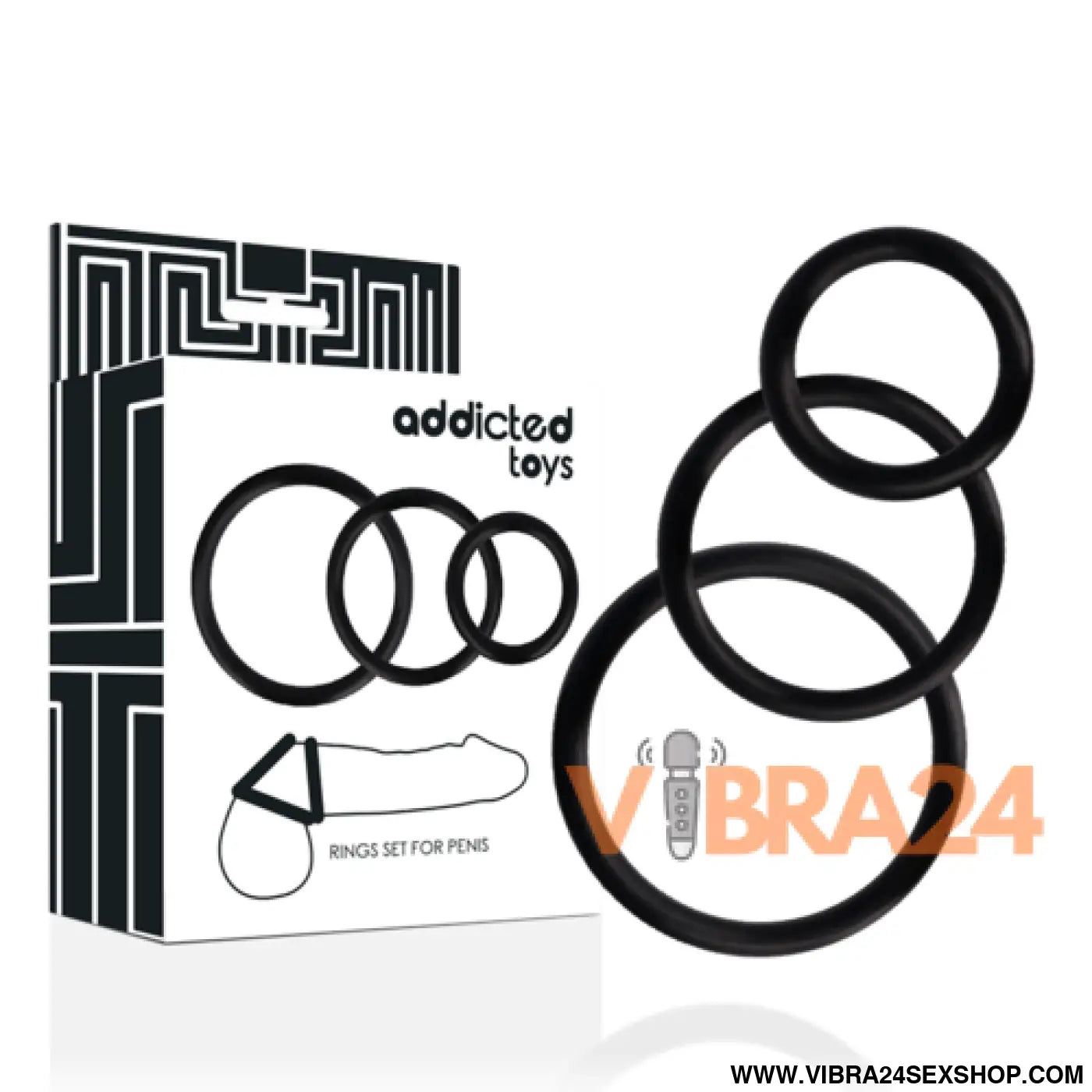 ADDICTED TOYS - Anel de Silicone Pressão: Conjunto de Anéis para Estímulo e Prazer - VIBRA24 SEXSHOP