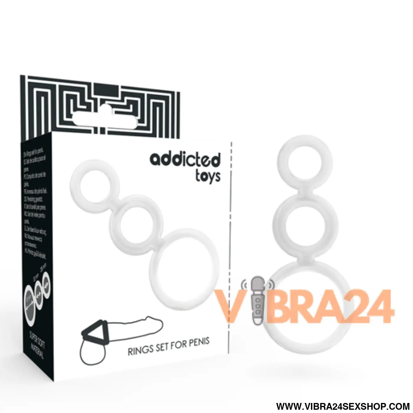 ADDICTED TOYS - Anel para Pénis Transparente - Conjunto de Anéis para Prazer Aumentado - VIBRA24 SEXSHOP